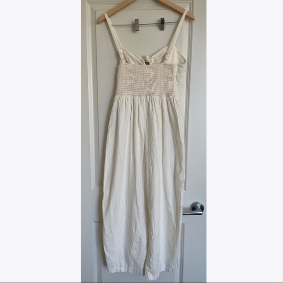 Old Navy Tie-Front Linen-Blend Cami Jumpsuit in off-white color Size M - Picture 6 of 8